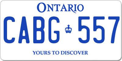 ON license plate CABG557