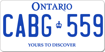 ON license plate CABG559