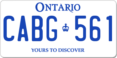 ON license plate CABG561