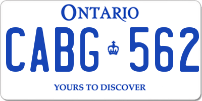 ON license plate CABG562