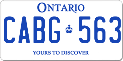 ON license plate CABG563