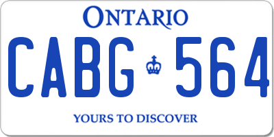 ON license plate CABG564