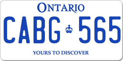 ON license plate CABG565