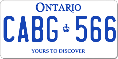 ON license plate CABG566