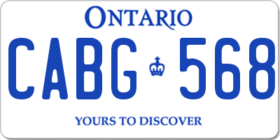 ON license plate CABG568