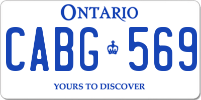 ON license plate CABG569