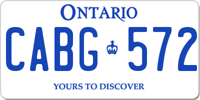 ON license plate CABG572