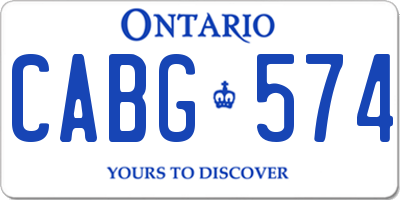 ON license plate CABG574