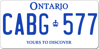 ON license plate CABG577