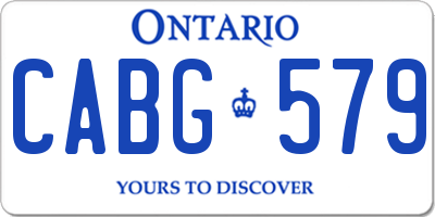 ON license plate CABG579