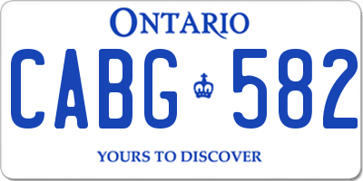 ON license plate CABG582