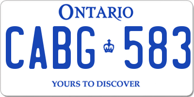 ON license plate CABG583