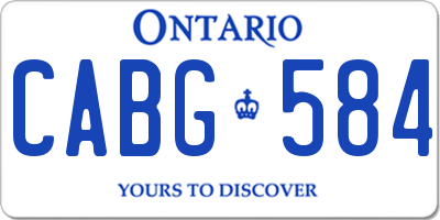 ON license plate CABG584