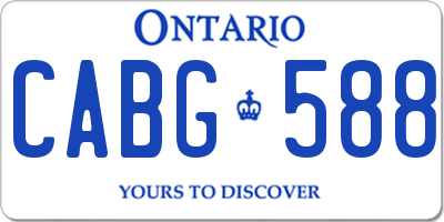 ON license plate CABG588