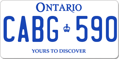 ON license plate CABG590