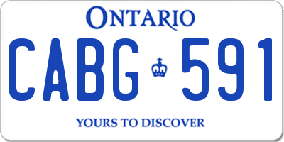 ON license plate CABG591