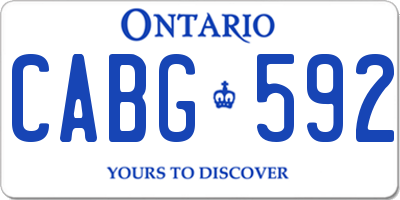 ON license plate CABG592