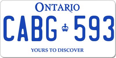 ON license plate CABG593