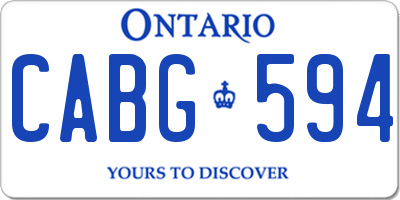 ON license plate CABG594