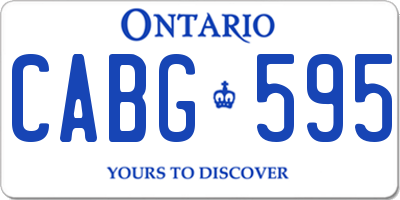 ON license plate CABG595