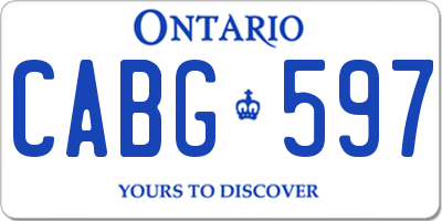 ON license plate CABG597