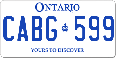 ON license plate CABG599