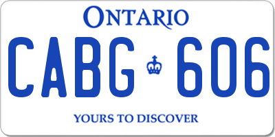 ON license plate CABG606