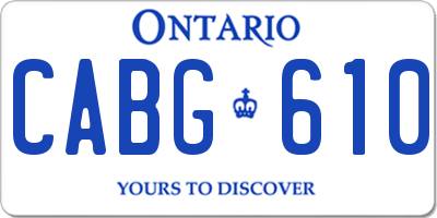 ON license plate CABG610