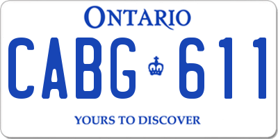 ON license plate CABG611