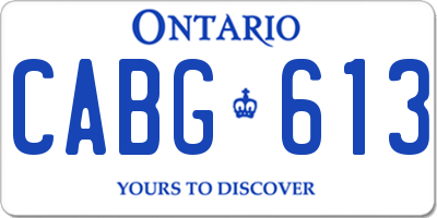 ON license plate CABG613