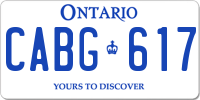 ON license plate CABG617