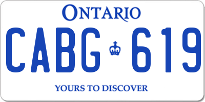 ON license plate CABG619