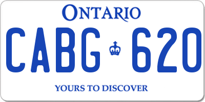 ON license plate CABG620