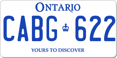 ON license plate CABG622