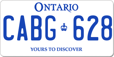 ON license plate CABG628