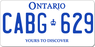 ON license plate CABG629