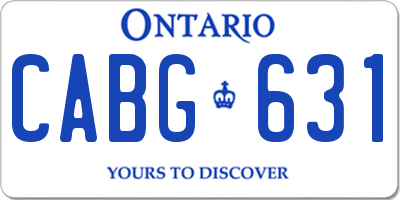 ON license plate CABG631