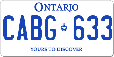 ON license plate CABG633