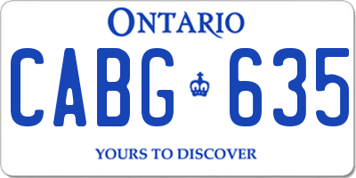 ON license plate CABG635