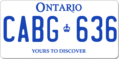 ON license plate CABG636