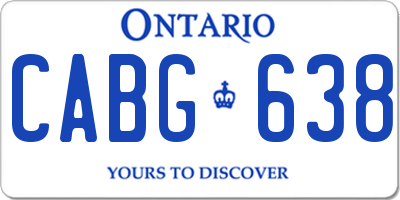 ON license plate CABG638