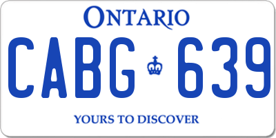 ON license plate CABG639