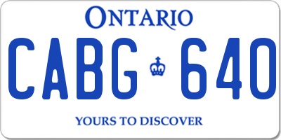 ON license plate CABG640