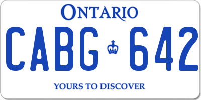 ON license plate CABG642