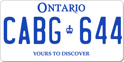 ON license plate CABG644