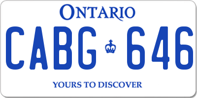 ON license plate CABG646