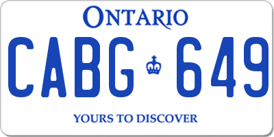 ON license plate CABG649