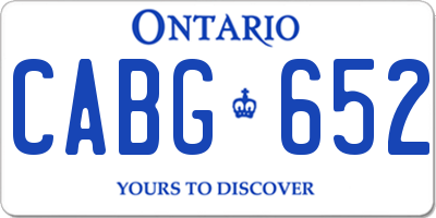 ON license plate CABG652