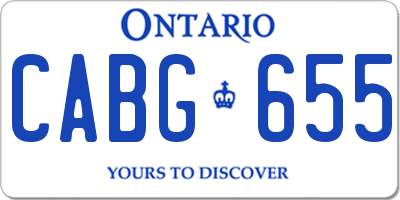 ON license plate CABG655