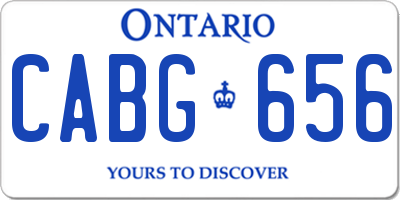 ON license plate CABG656